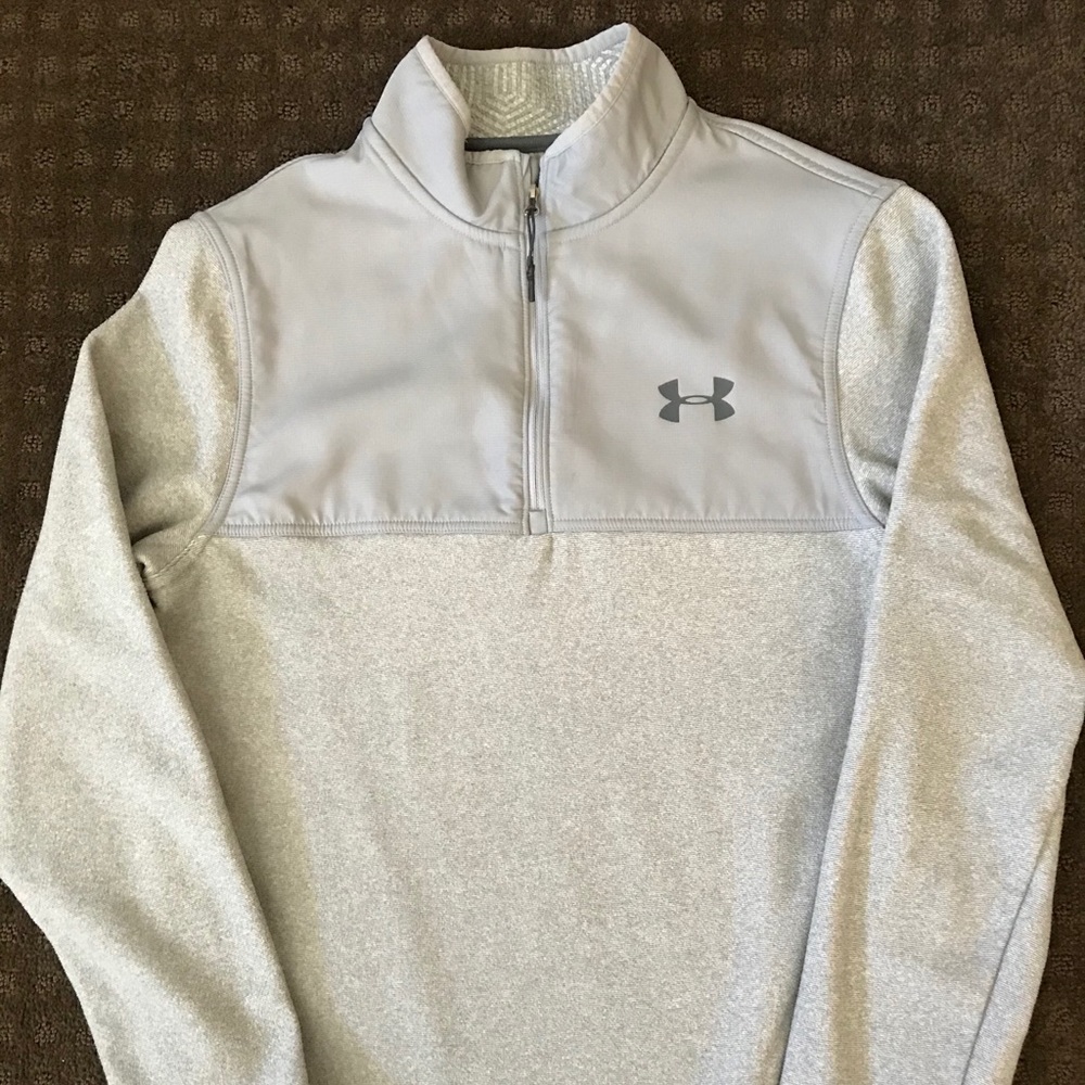 Men’s Gray Under Armour Quarter Zip Sweatshirt Size Small